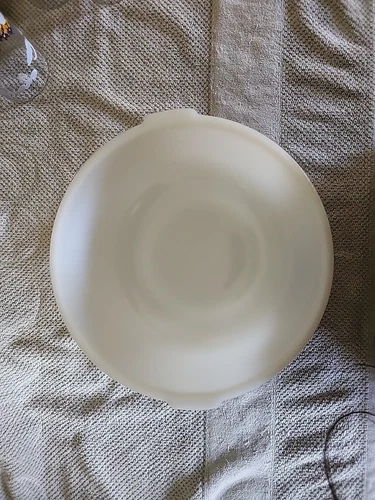 VTG Sunbeam Mixer Glassbake Lg 9" Heavy White Milk Glass Mixing Bowl #19CJ