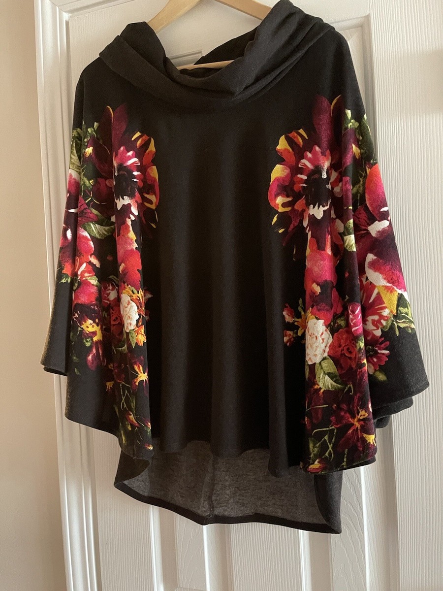 Style Co Womens Boat Neck Poncho Dolman Sleeve Sweater XL Tunic