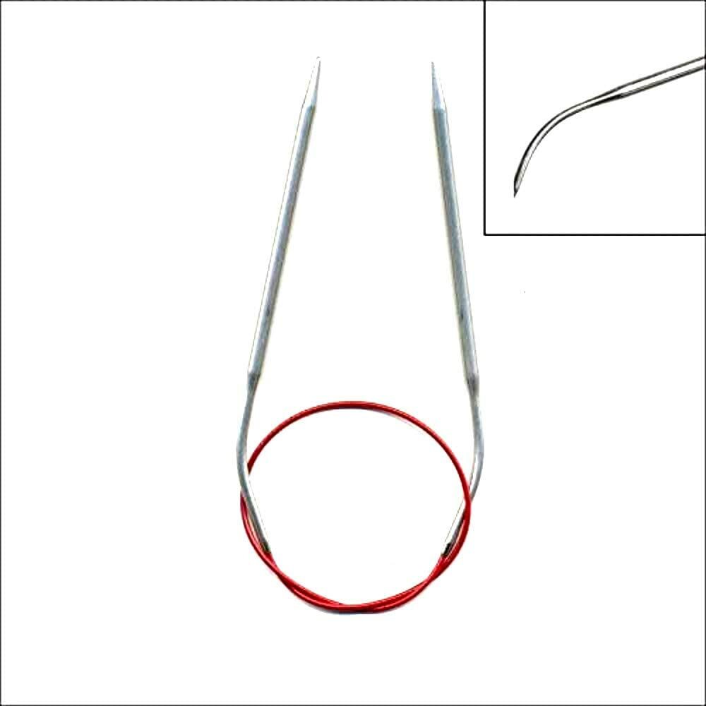 Chiaogoo Stainless Steel Circular Knitting Needles - US Size 1, 40 Inch Red Cable (2.25mm, 100cm)