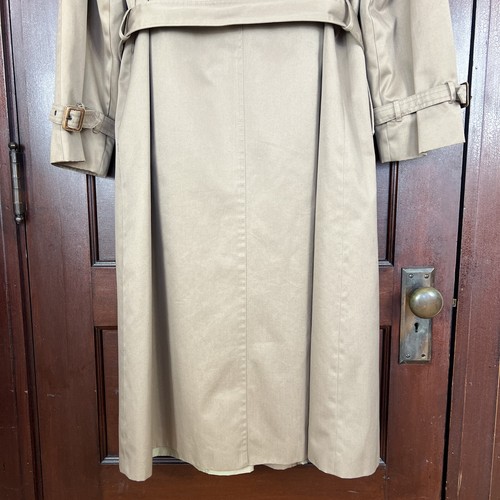 VTG JG Hook Women’s 14 Tan Trench Coat Removable Plaid Liner Belted Long Retro - Picture 10 of 23
