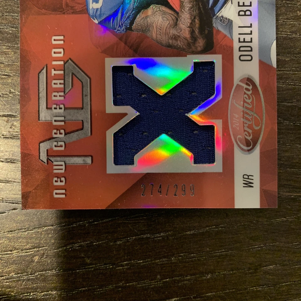 ODELL BECKHAM JR 2014 CERTIFIED NEW GENERATION ROOKIE HOLO JERSEY CARD /299 - Image 3 of 3