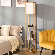Floor Lamp Reading Standing Light Home Office 3Tier Storage Organizer Shelves