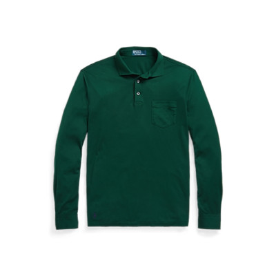Polo Ralph Lauren Men's SZ XL Jersey Custom Slim Fit LS Polo Shirt Green