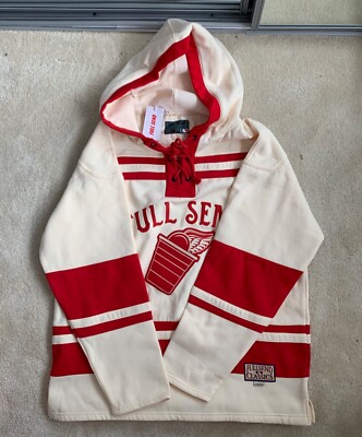 Full Send Nelk Jungen rot Cup Hockey Pullover brandneu mit Etikett Größe Medium