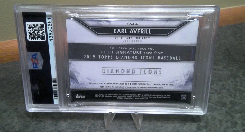 2019 Topps Diamond Icons Cut Signature Earl Averill (PSA 9 / DNA 8) - Image 2 of 2