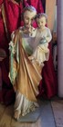 Beautiful Antique Plaster Church Statue of Saint Joseph and the child Jesus
