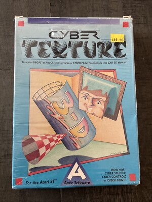 Vintage Cyber Texture Antic Software for Atari ST Computer Game in Box 