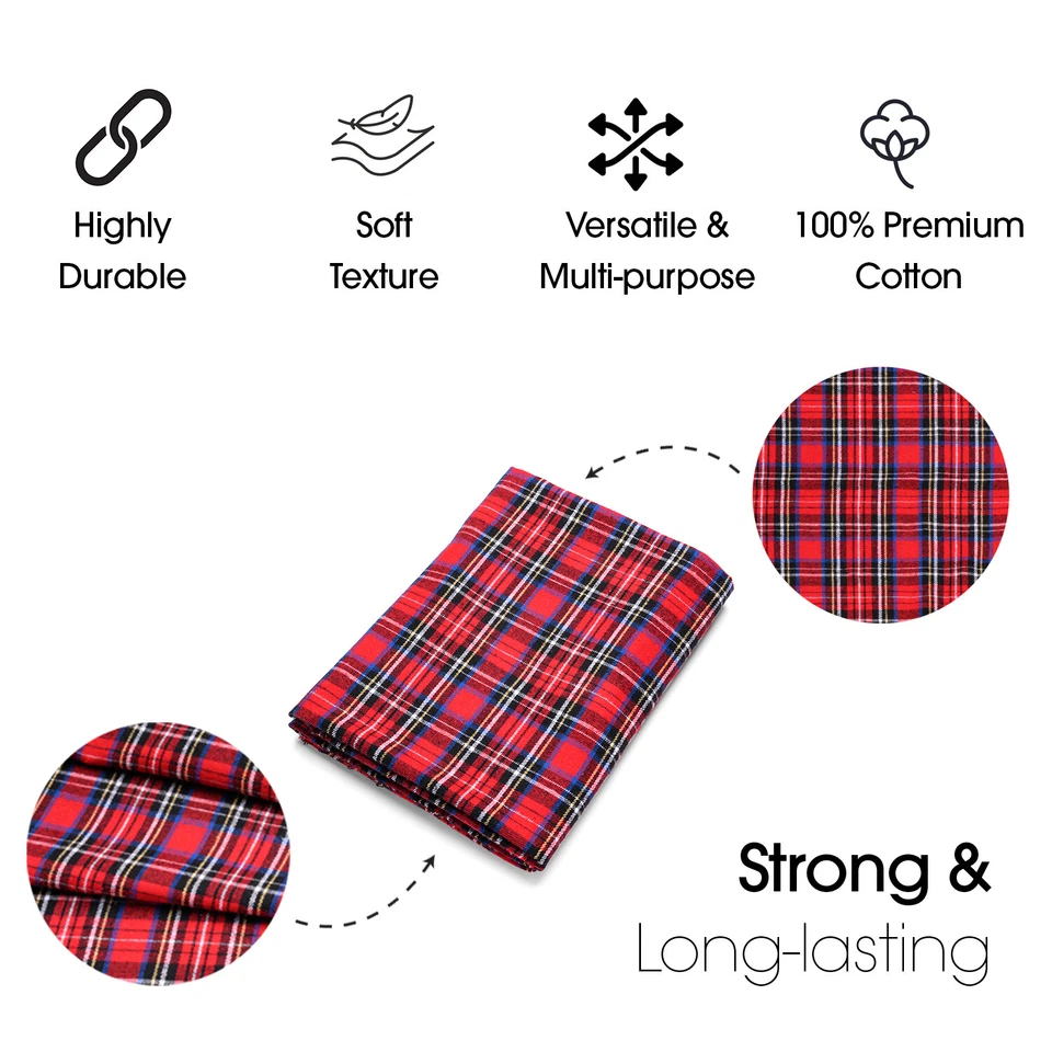 Red Tartan Plaid Cotton Flannel Fabric - 60" Wide - Sold by the Yard and Bolt - Image 2 of 4