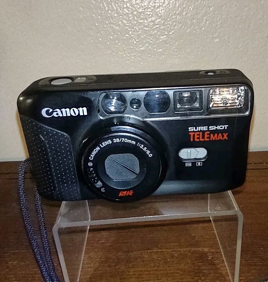 Canon Sure Shot 38/70mm Telemax 35mm AF Point & Shoot Film Camera Black