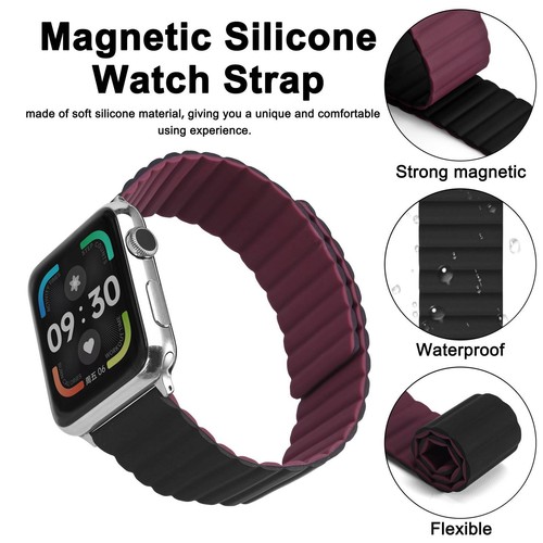 Silikon Magnet Uhrenarmband 20mm 22mm Schnellverschluss Smartwatch Armbänder - Bild 115 von 124