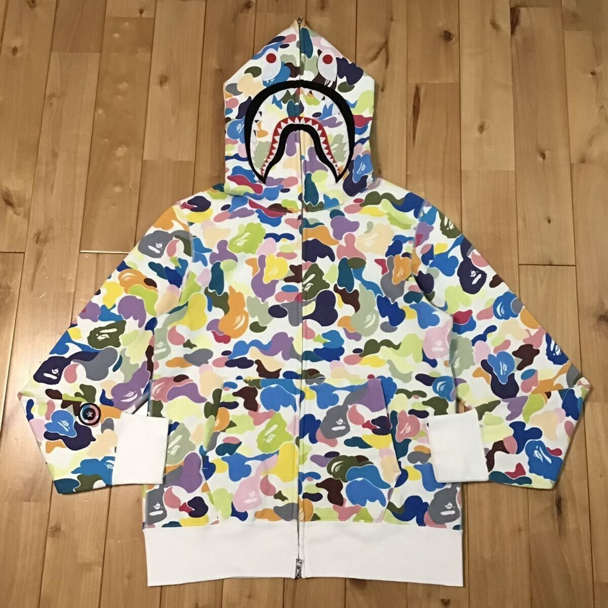 BAPE Multi camo shark full zip hoodie A Bathing Ape Size M BAPE Multi camo shark full zip hoodie A Bathing Ape Size M