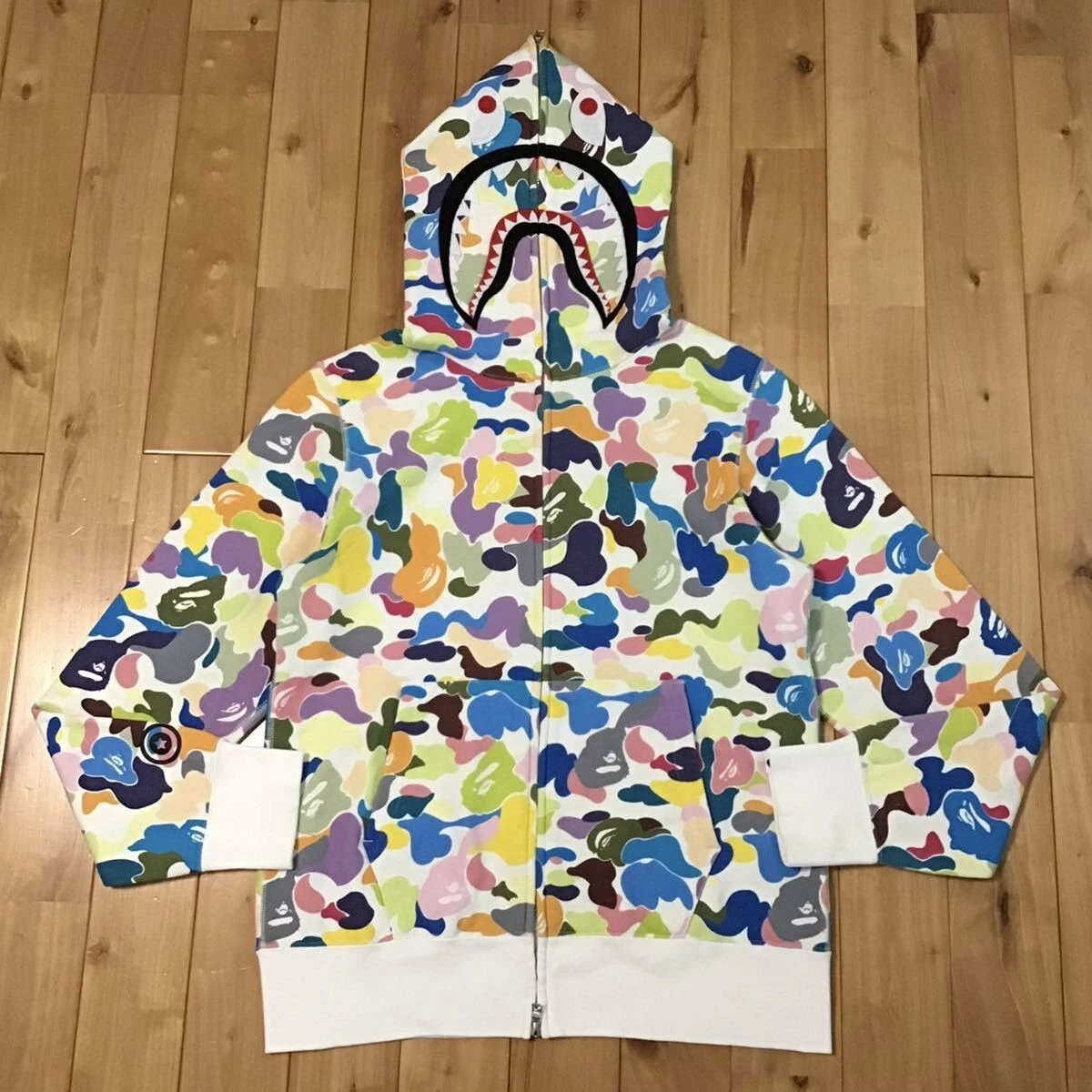 Bape Men's Color Camo Shark Full Zip Hoodie