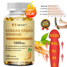 Korean Red Panax Ginseng 1600mg - 120 Capsules - Extra Strength Highest Potency
