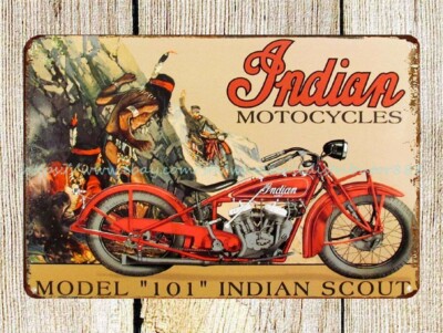 Indian Motorcycle Model 101 Indian Scout metal tin sign wall decor