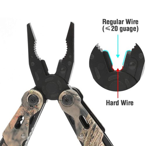 MOSSY OAK 13-in-1 Multi-tool Multi Function Pliers-Folding Pocket Tool w/Sheath - Picture 5 of 9