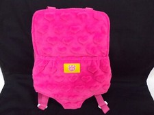 BAB Build a Bear Fuzzy Pink Hearts Back Pack Papoose Doll Carrier