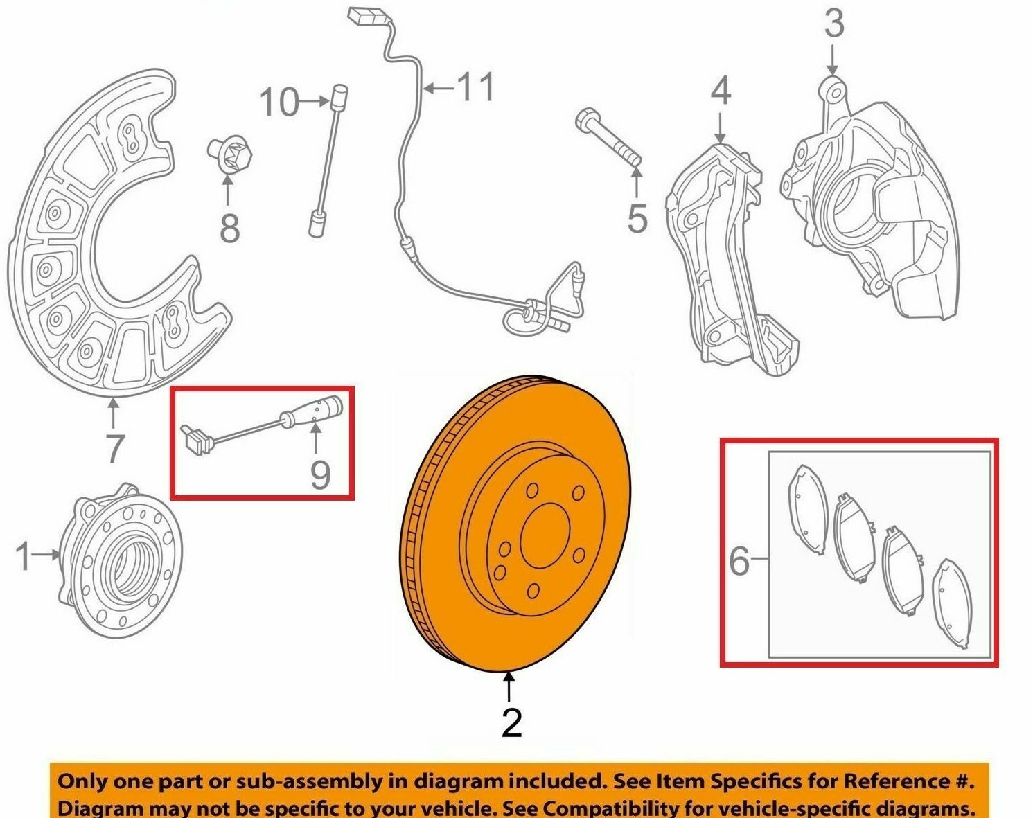 Front Brake Pads With Warning Wear Sensor for MERCEDES W205 C300 E300 Genuine for sale online eBay