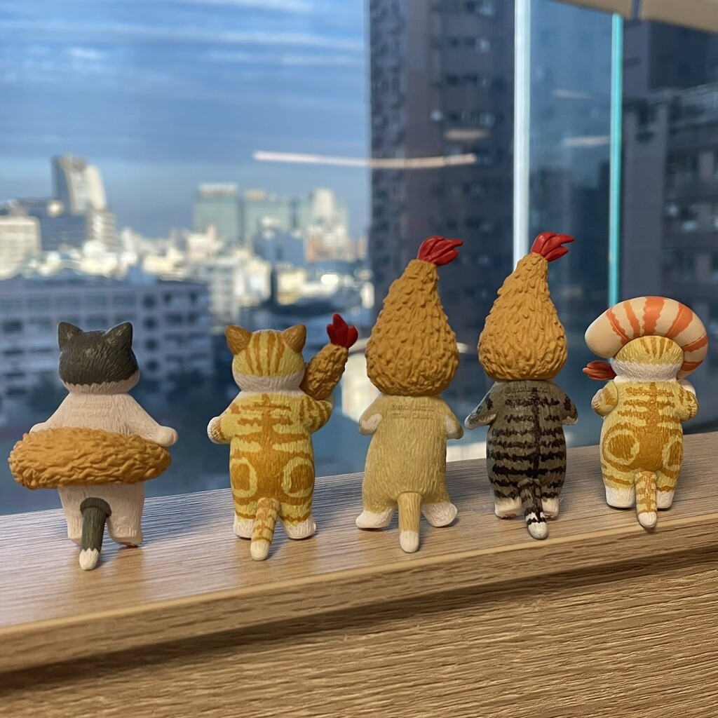 中古　FUKUSHIN フクシン にゃんタマ KITAN CLUB Gashapon Mofusand Fried Shrimp Tempura Figurines