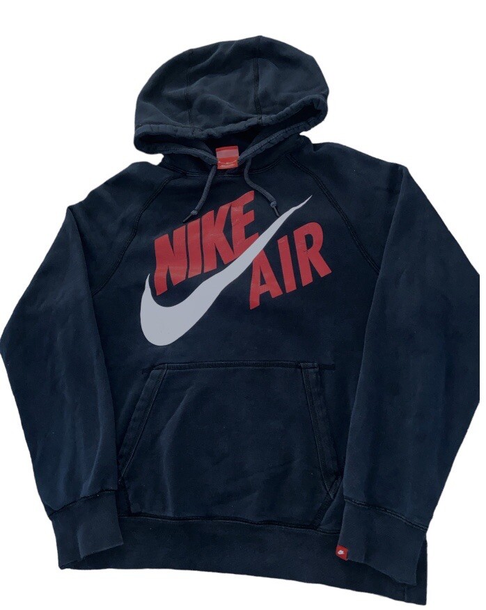 Vintage NIKE Foodie Navy×Red Vintage Nike Sportswear Hoodie Navy Full Zip Large Spellout