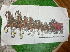 Vintage Budweiser Clydesdale Horses Wagon Terry Cloth Towel Large 56X32 Inches