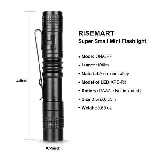 Mini linterna LED portátil de bolsillo ultra brillante luz de lápiz de mano para acampar. - Imagen 7 de 13