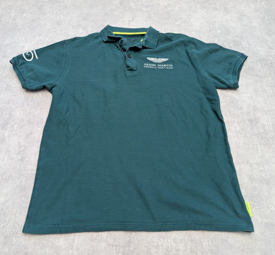 Aston Martin Polo Shirt Mens M Teal Sebastian Vettel Formula One Team Pelmark
