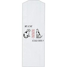 Pet Themed White Paper Prescription Bag W/Stock 1 Count (Pack of 100), 