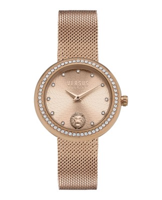 Versus Versace Womens Lea Crystal Rose Gold 35mm Bracelet Fashion Watch