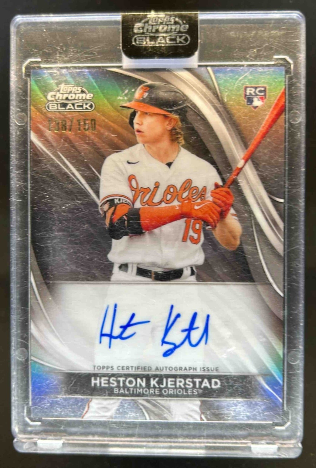 2024 Topps Chrome Black Heston Kjerstad Auto RC Refractor #/150 Orioles