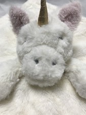 SL Home Fashions White Plush Unicorn Security Blanket Lovey