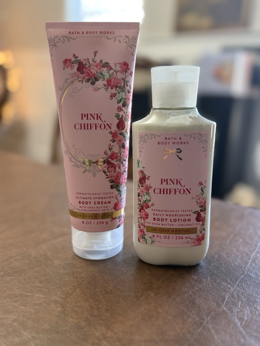 Pink Chiffon LOT Body Cream And Lotion B&BW Discontinued!! | eBay