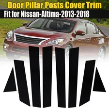 8x Piano Black Post Pillar Window Door Trims Cover For  2013-2018 Nissan Altima