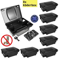 8X Rattenfalle KöDerbox MäUsefalle KöDerstation Mit Schlagfalle Schwarz Petigi