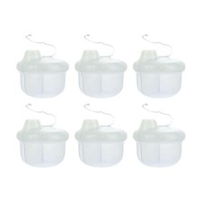 6x Nuby Clear Powder Formula Dispenser 3 Compartment Easy Pour Spout