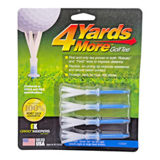 Greenkeepers 4 Yards More 3 1/4" Driver Tee Blue Performance Golf Tees 4 Pack