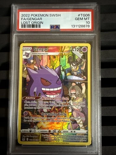 2022 POKEMON SWORD & SHIELD LOST ORIGIN #TG06 FULL ART/GENGAR PSA 10