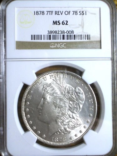 MOSTLY BRILLIANT 1878 7TF REV. OF 1878 MS62 MORGAN $1 - NGC