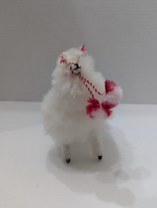 Alpaca Fur Figure Made With Real Alpaca Fur White Peruvian 5"