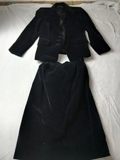 Vintage HARVE BENARD Womens Velvet Skirt Suit Set Size 6 Black Blazer Skirt Set