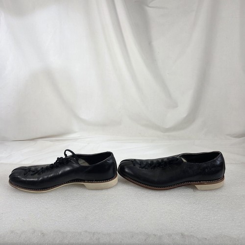 Zapatos de boliche vintage HYDE para hombre talla 11 cuero negro con cordones charol clásico años 60 - Imagen 3 de 16