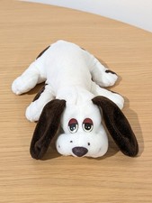 Vintage 8" Pound Puppy Newborn White & Brown Dog Soft Toy Hornby 1984