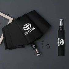 10-Rib Automatic Folding UV Protection Umbrella Black Coated Windproof Car Style