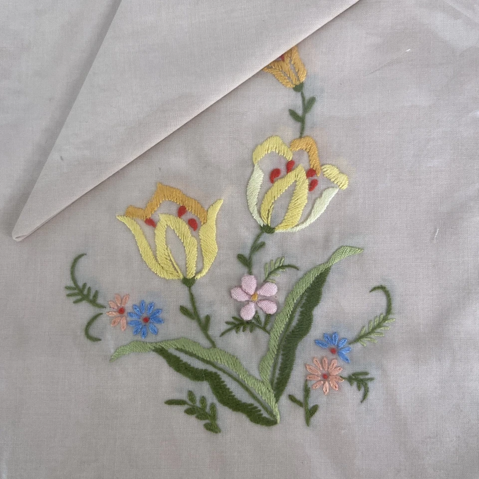 Vintage Floral Embroidered 8 Piece Dining Room Linens - New in Original Package - Image 2 of 4