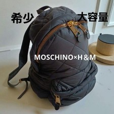 Moschino x H M Black Quilted Backpack with Gold Zipper - Rare Find