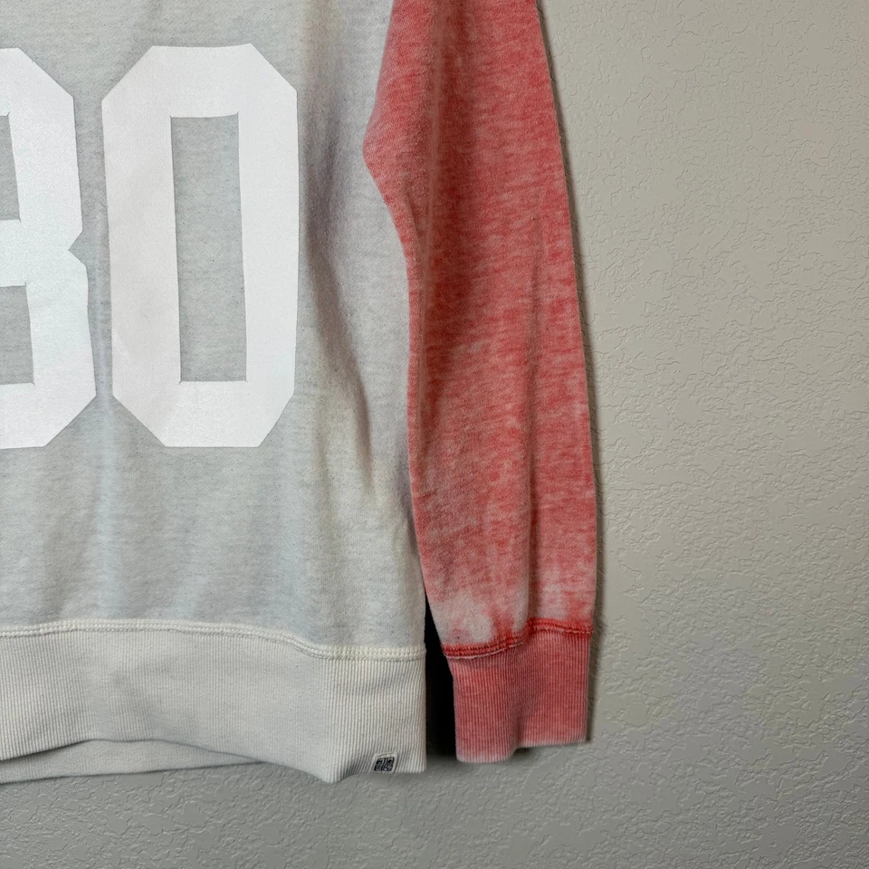 Nollie Womens M Gray & Coral 80 Graphic Crew Neck Long Sleeve Sweatshirt Top - Image 3 of 4