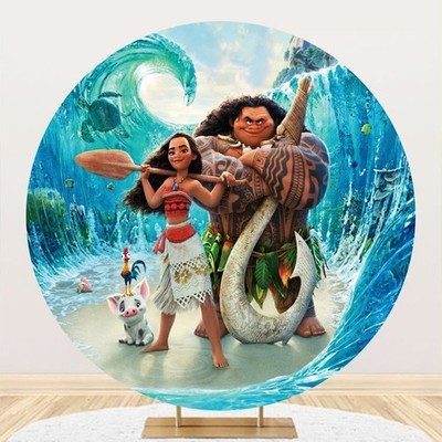 Round Moanna Maui Classic Backdrop Birthday Party Decorations Photo Background