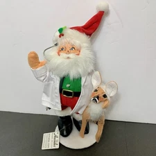 Annalee Christmas Santa Veterinarian Reindeer 9”Cloth Doll 2010 With Tags READ