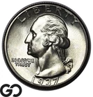 1937 Washington Quarter, Premium Quality Superb Gem BU++