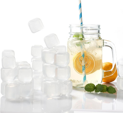 Reusable Ice Cube Plastic Ice Cubes 25 Pack White Refreezable Icecubes