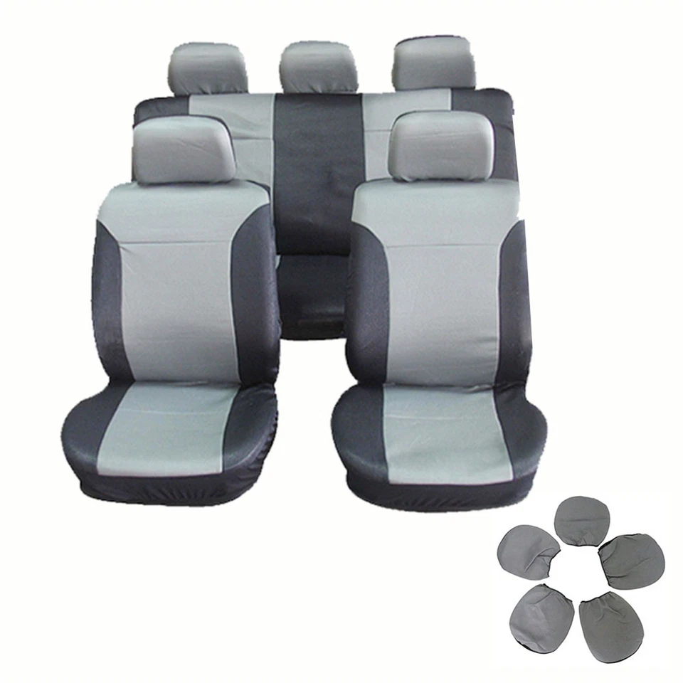 Cubierta de asiento de coche gris de 5 asientos para Dodge Toyota Camry Skoda Acura Volkswagen Foto 2 de 4